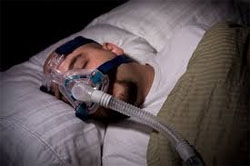 Patient wearing a CPAP