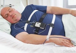 The Embletta, a compact device worn by the patient for home sleep study